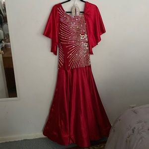 Ballroom/American Smooth Gown! Red with hundreds of stones!